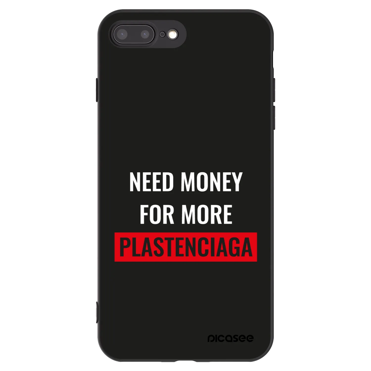 Picasee silikónový čierny obal pre Apple iPhone 7 Plus - More PLASTENCIAGA