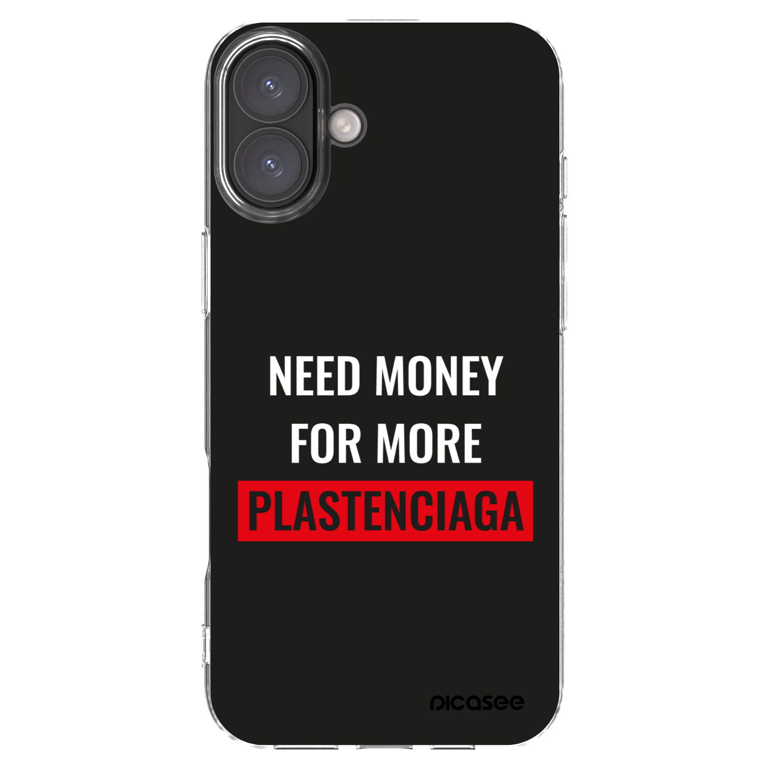 Picasee silikónový prehľadný obal pre Apple iPhone 16 Plus - More PLASTENCIAGA