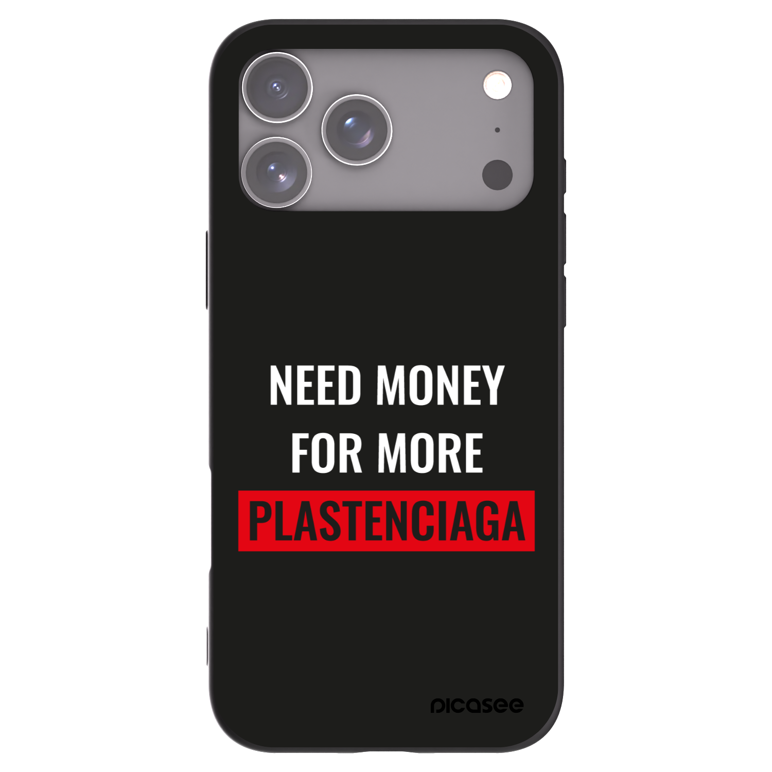 Picasee silikónový čierny obal pre Apple iPhone 17 Pro Max - More PLASTENCIAGA