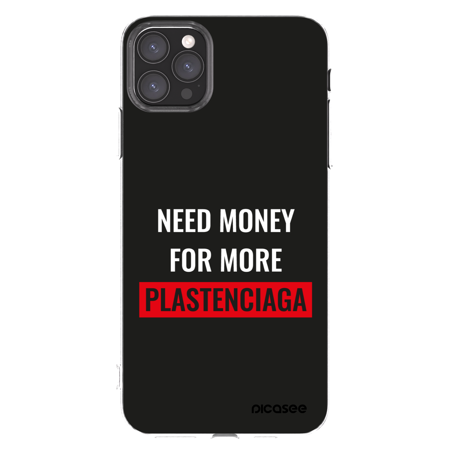 Picasee silikónový prehľadný obal pre Apple iPhone 11 Pro Max - More PLASTENCIAGA