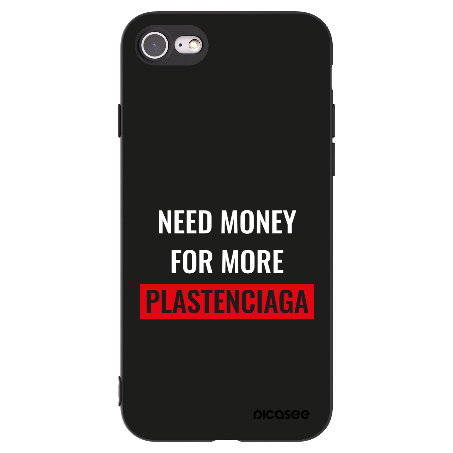 Picasee silikónový čierny obal pre Apple iPhone SE 2020 - More PLASTENCIAGA