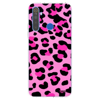 Picasee silikónový prehľadný obal pre Realme 5 - Pink Tiger