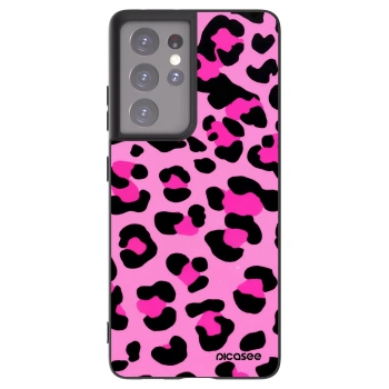 Picasee silikónový čierny obal pre Samsung Galaxy S21 Ultra 5G G998B - Pink Tiger