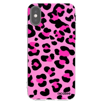Picasee silikónový prehľadný obal pre Apple iPhone X/XS - Pink Tiger