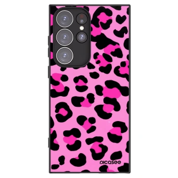 Picasee silikónový čierny obal pre Samsung Galaxy S23 Ultra 5G - Pink Tiger