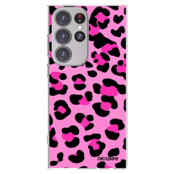 Picasee silikónový prehľadný obal pre Samsung Galaxy S23 Ultra 5G - Pink Tiger