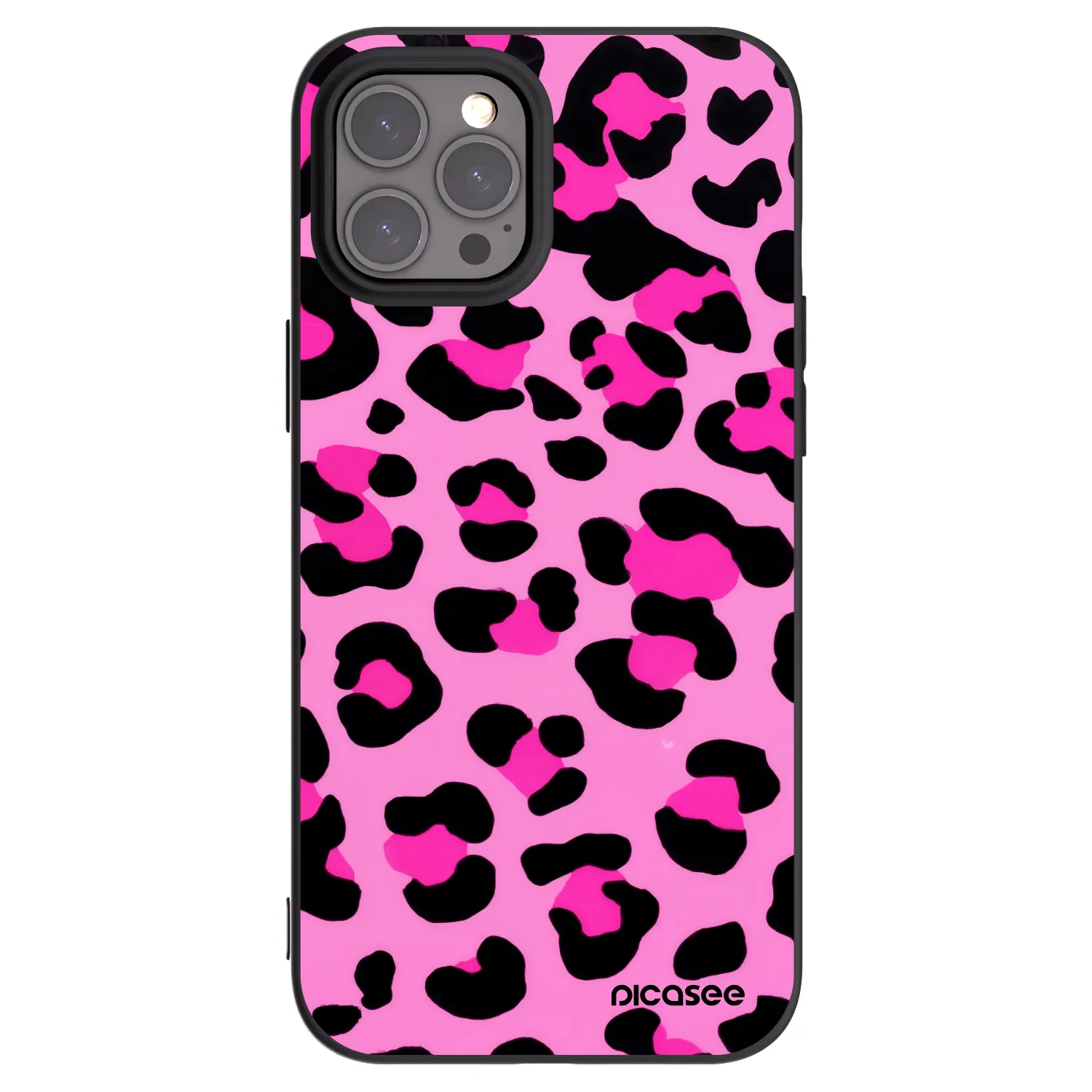 Silikónový čierny obal pre Apple iPhone 12 Pro Max - Pink Tiger