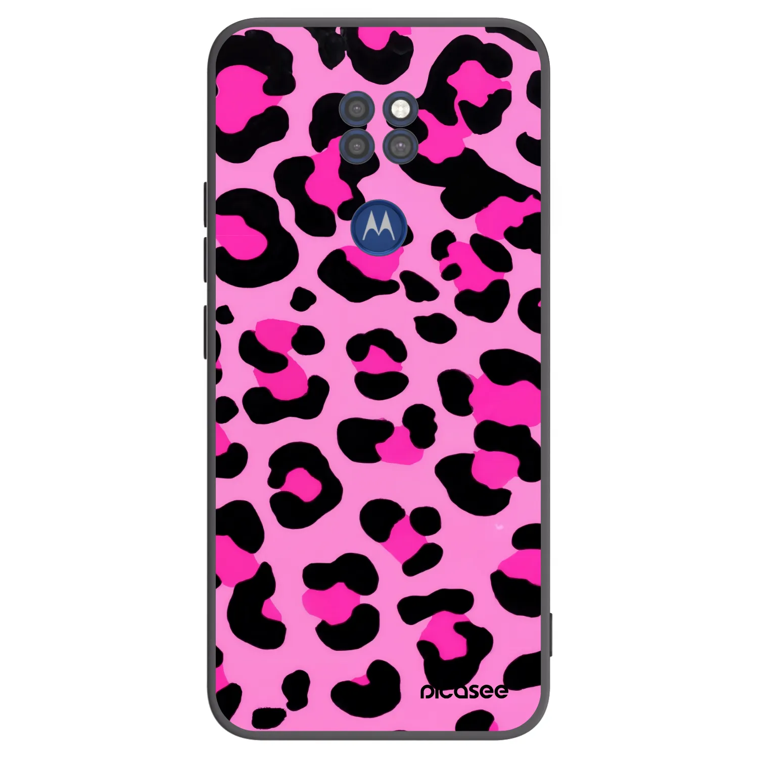 Picasee silikónový čierny obal pre Motorola Moto G9 Play - Pink Tiger