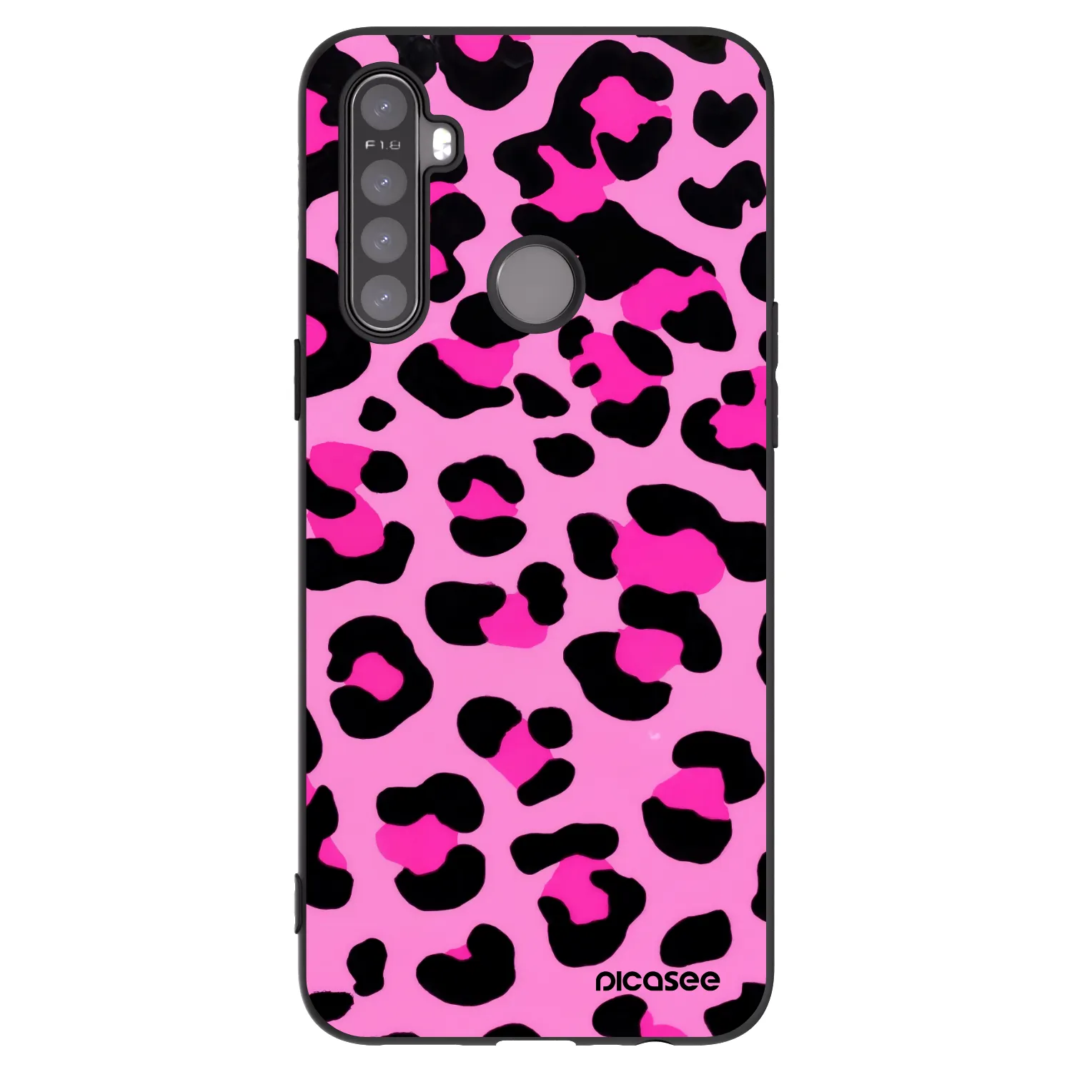 Picasee silikónový čierny obal pre Realme 5 - Pink Tiger