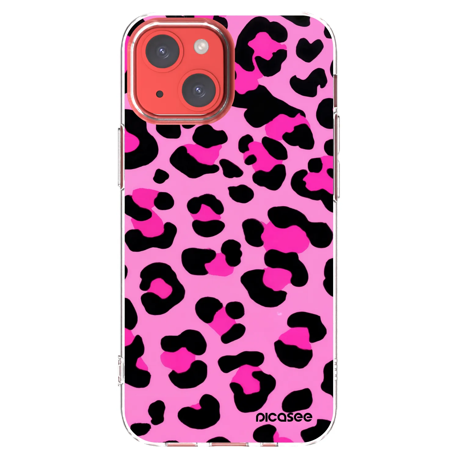 Silikónový prehľadný obal pre Apple iPhone 13 mini - Pink Tiger