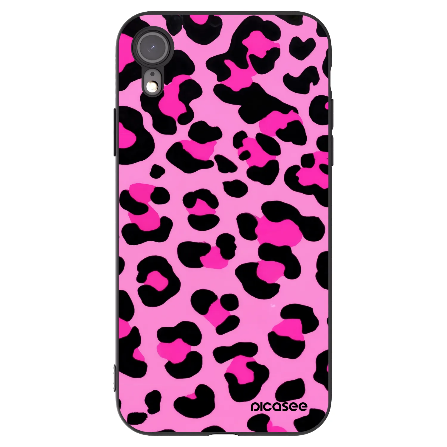 Picasee silikónový čierny obal pre Apple iPhone XR - Pink Tiger