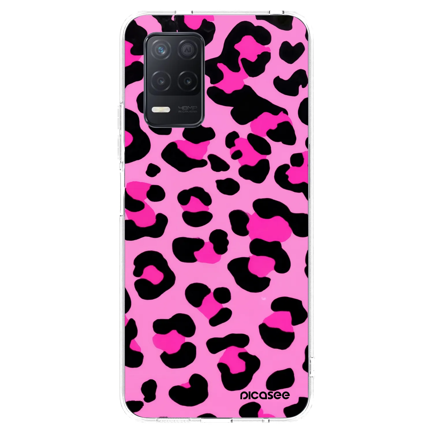 Picasee silikónový prehľadný obal pre Realme 8 5G - Pink Tiger