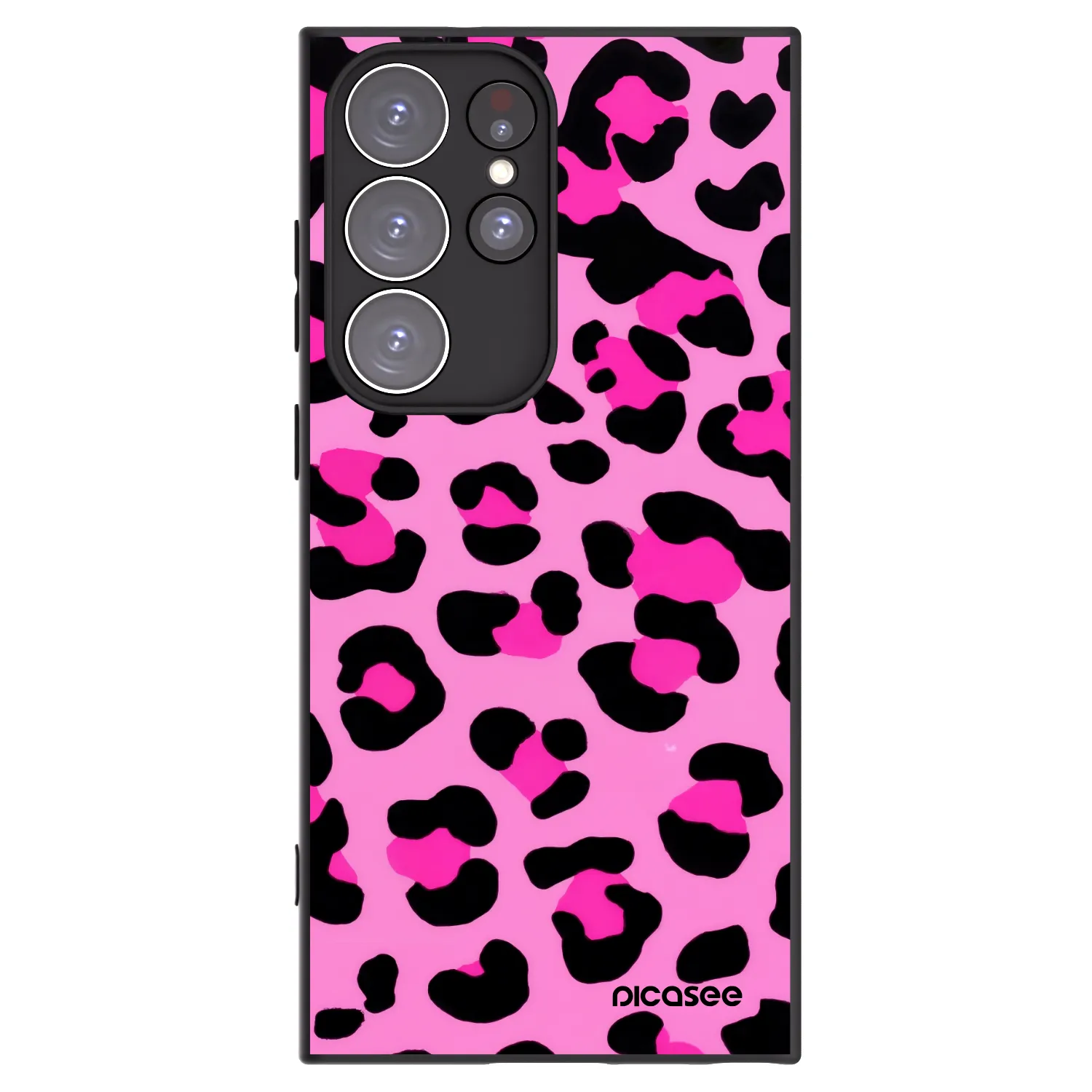 Picasee silikónový čierny obal pre Samsung Galaxy S23 Ultra 5G - Pink Tiger