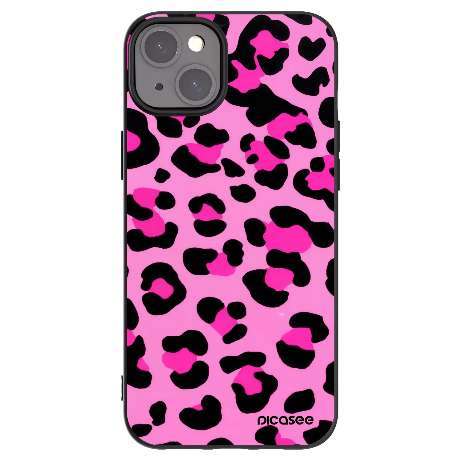Picasee silikónový čierny obal pre Apple iPhone 15 Plus - Pink Tiger