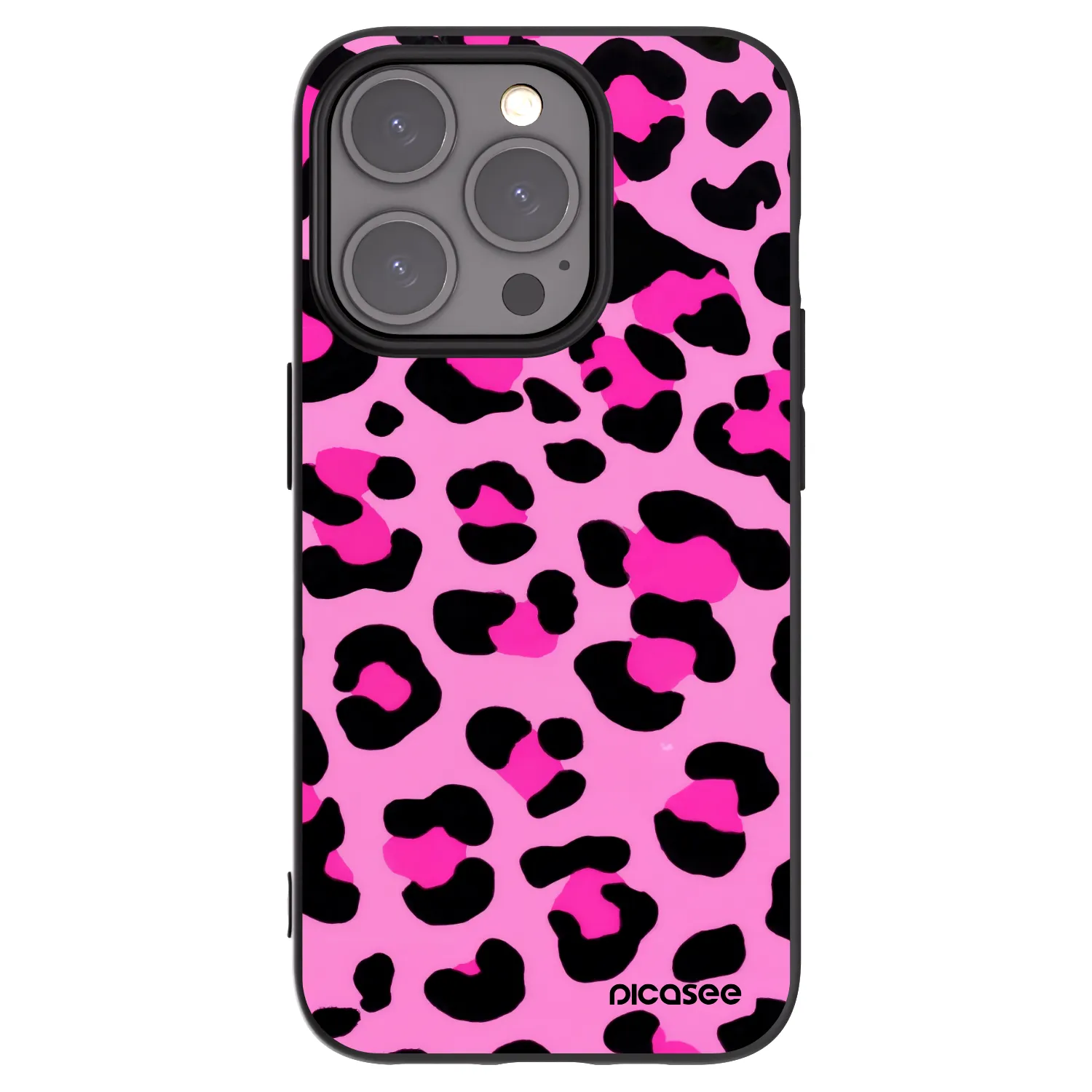 Silikónový čierny obal pre Apple iPhone 15 Pro - Pink Tiger