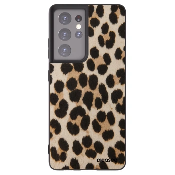 Picasee silikónový čierny obal pre Samsung Galaxy S21 Ultra 5G G998B - Brown Tiger