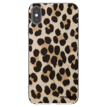Picasee silikónový prehľadný obal pre Apple iPhone XS Max - Brown Tiger