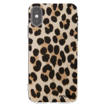Picasee silikónový prehľadný obal pre Apple iPhone X/XS - Brown Tiger