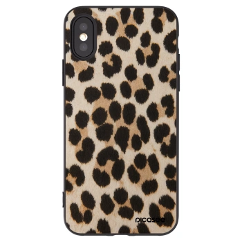 Picasee silikónový čierny obal pre Apple iPhone X/XS - Brown Tiger