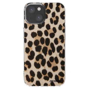 Picasee silikónový prehľadný obal pre Apple iPhone 15 - Brown Tiger