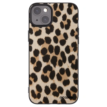 Picasee silikónový čierny obal pre Apple iPhone 15 Plus - Brown Tiger