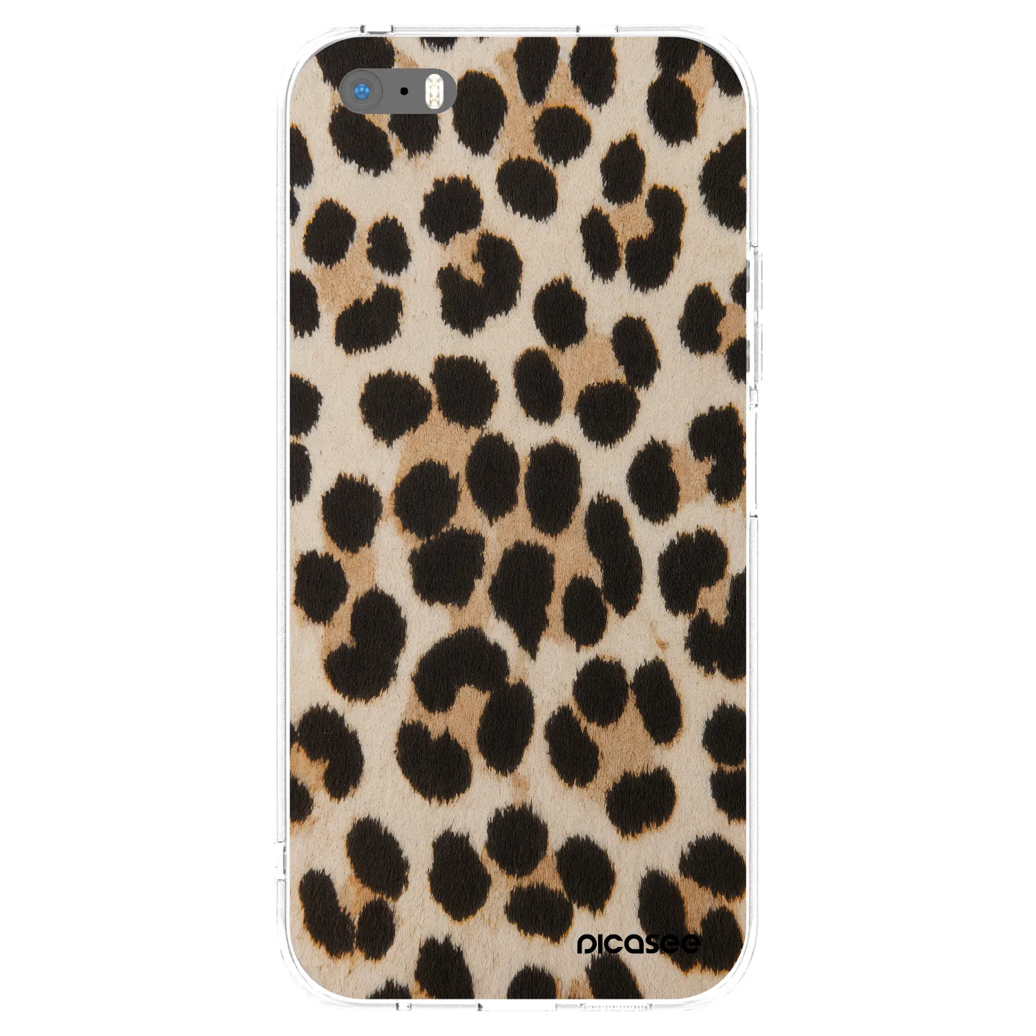 Picasee silikónový prehľadný obal pre Apple iPhone 5/5S/SE - Brown Tiger