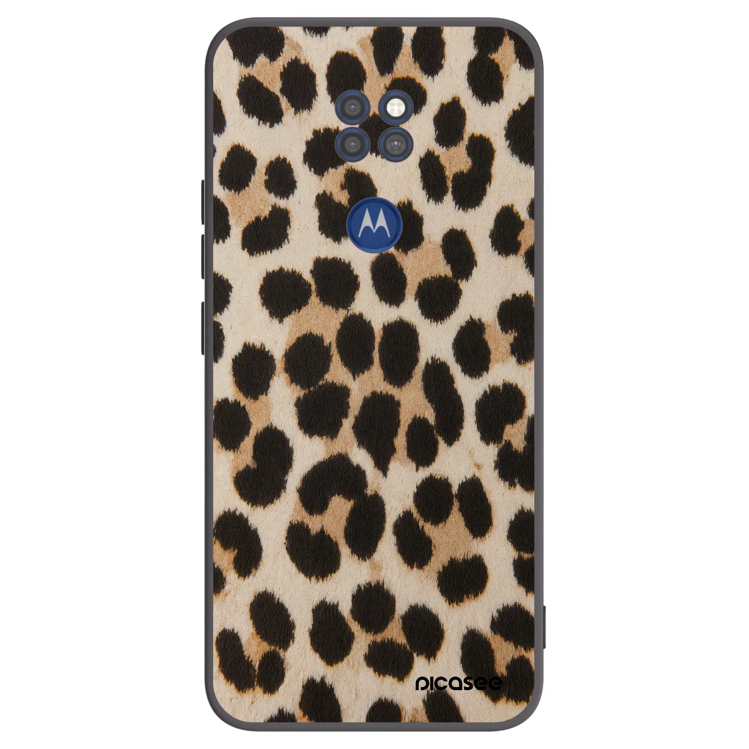 Picasee silikónový čierny obal pre Motorola Moto G9 Play - Brown Tiger