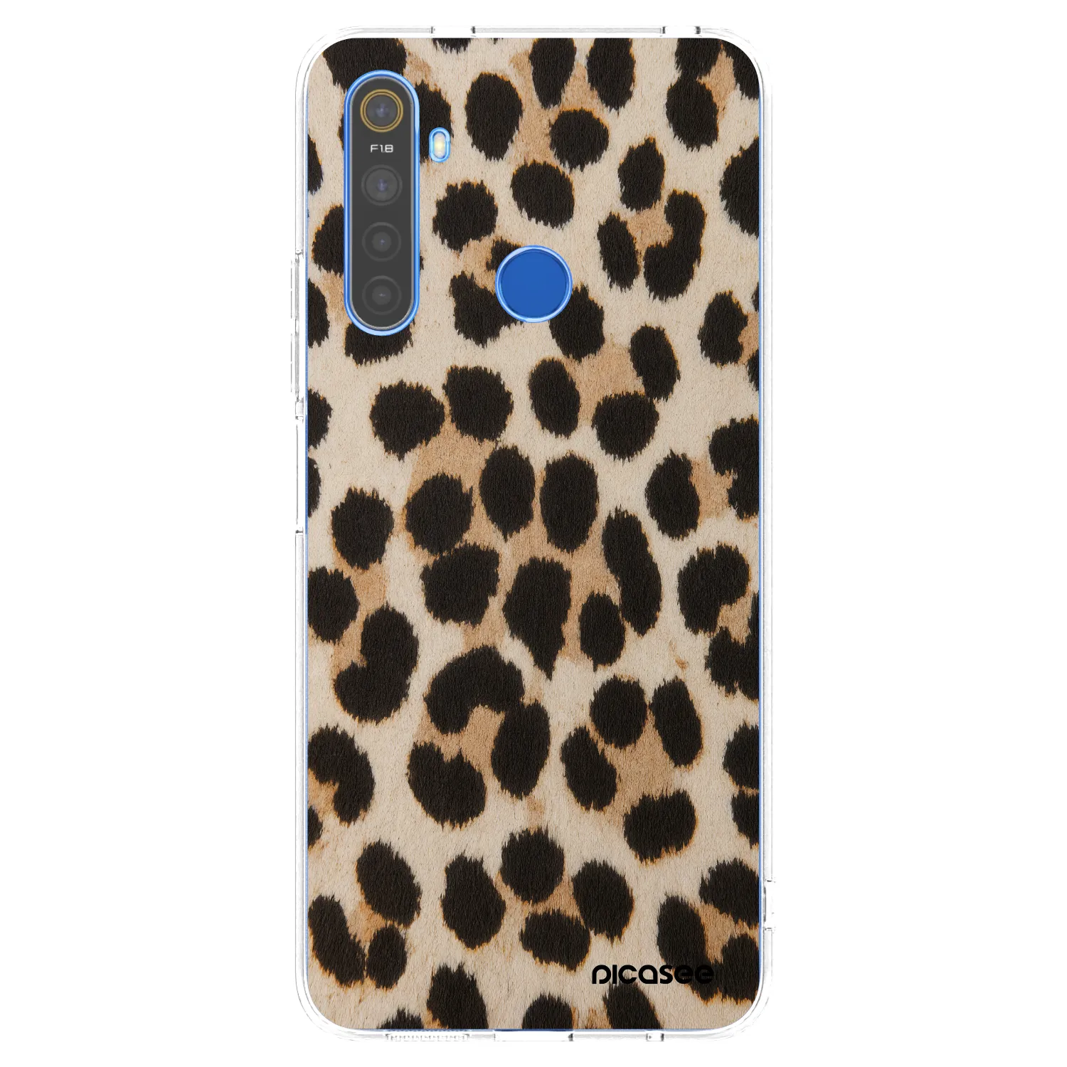 Picasee silikónový prehľadný obal pre Realme 5 - Brown Tiger
