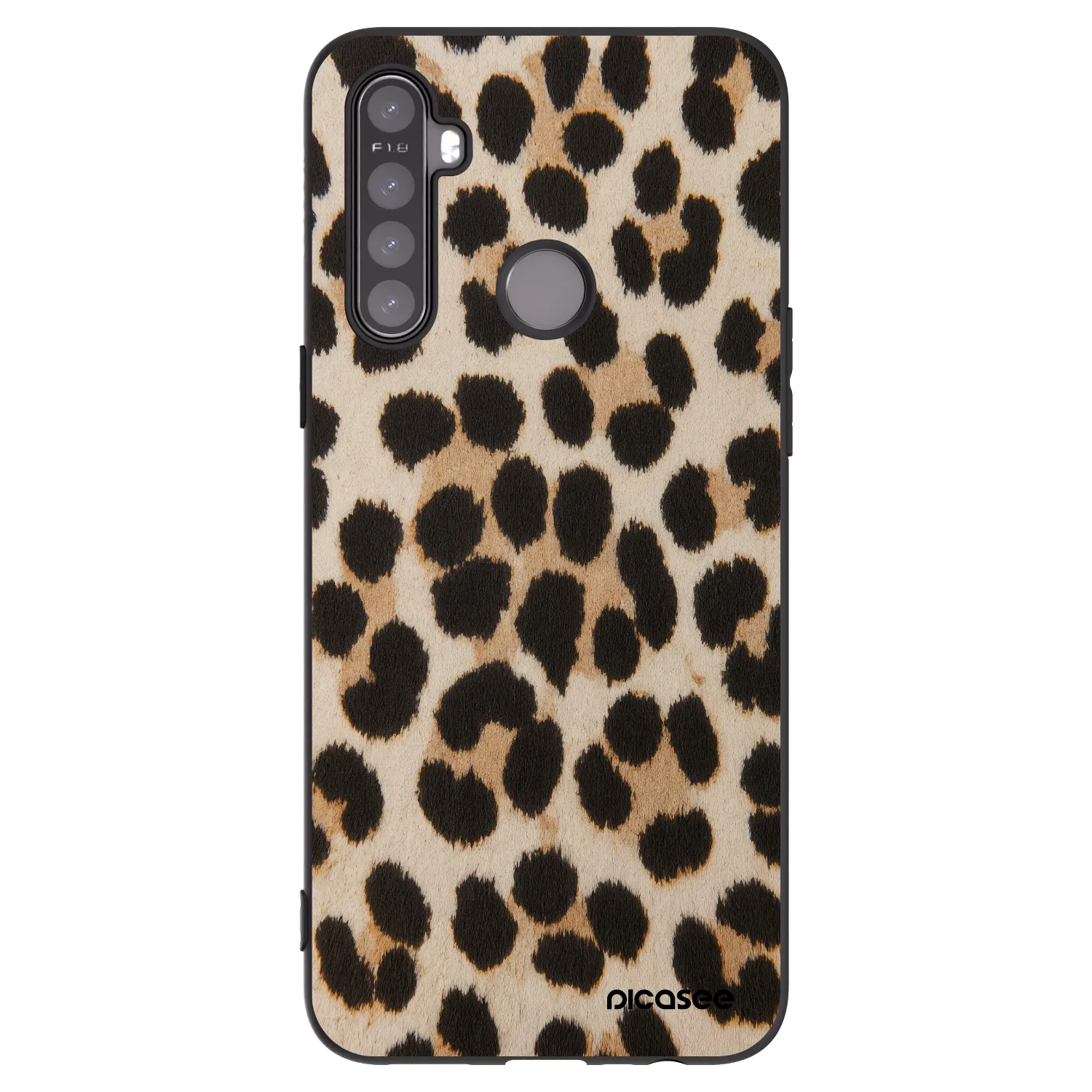 Picasee silikónový čierny obal pre Realme 5 - Brown Tiger