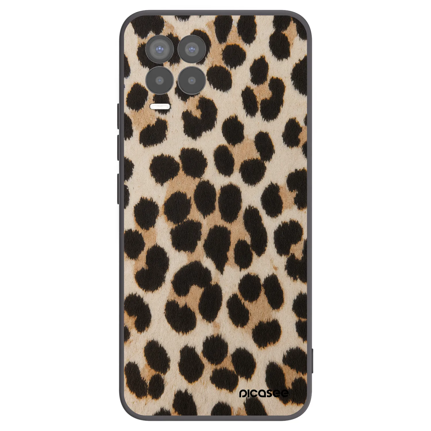 Picasee silikónový čierny obal pre Realme 8 Pro - Brown Tiger