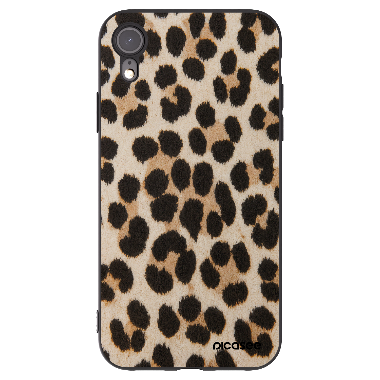 Picasee silikónový čierny obal pre Apple iPhone XR - Brown Tiger