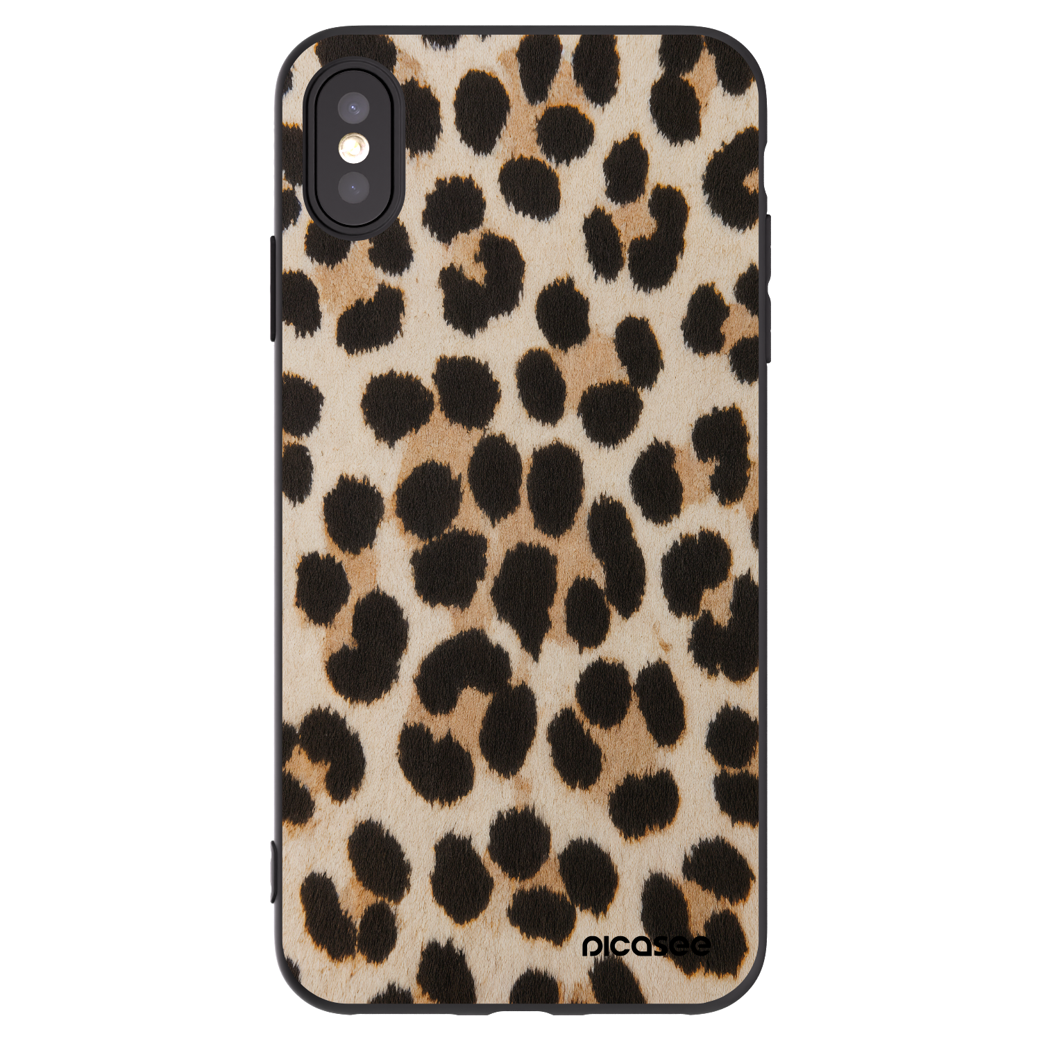 Picasee silikónový čierny obal pre Apple iPhone XS Max - Brown Tiger