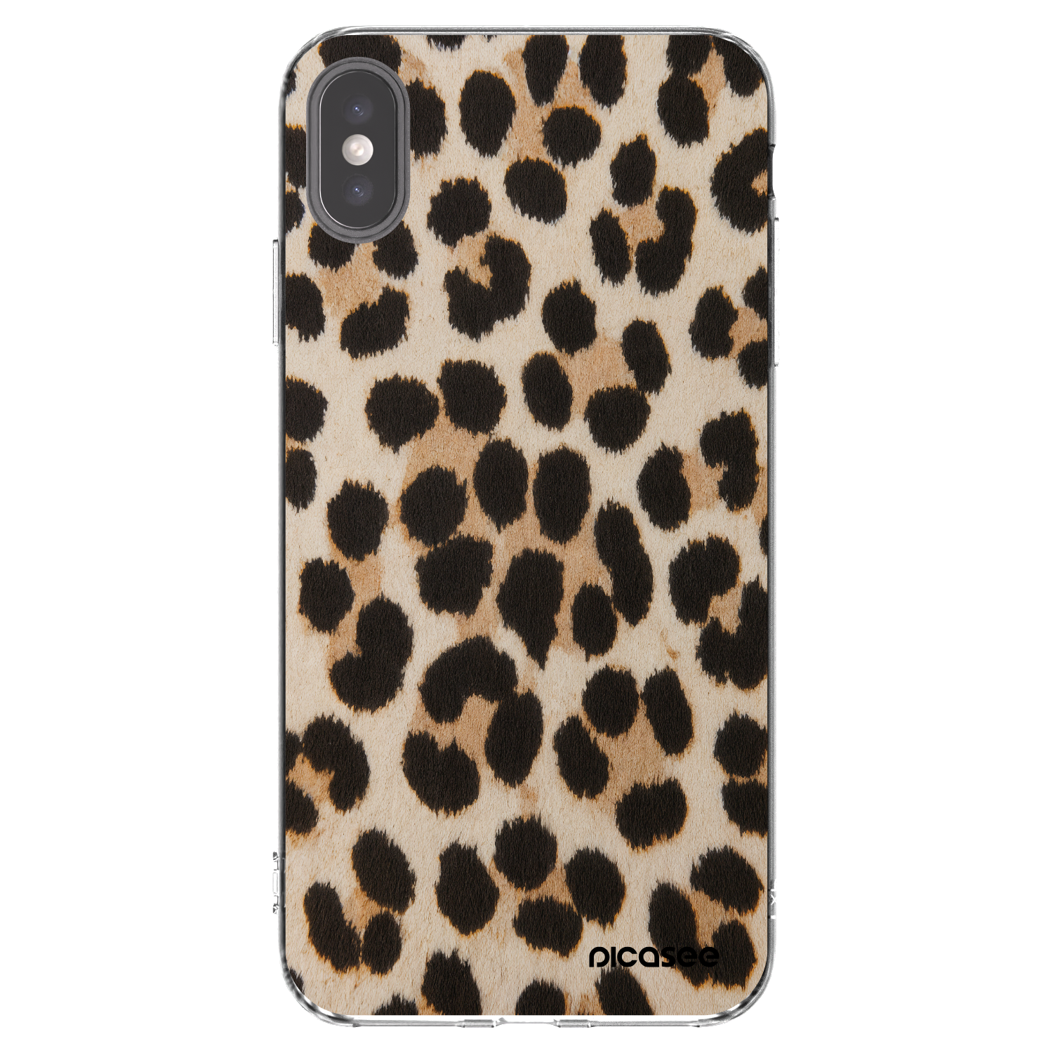 Picasee silikónový prehľadný obal pre Apple iPhone XS Max - Brown Tiger
