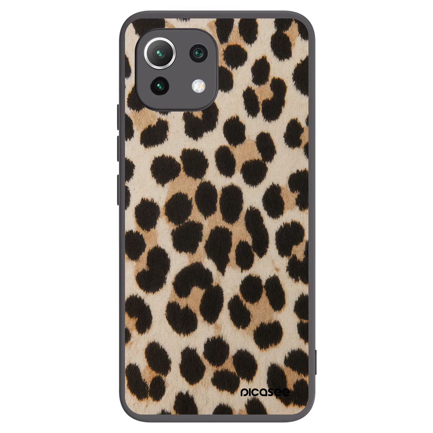 Picasee silikónový čierny obal pre Xiaomi 11 Lite 5G NE - Brown Tiger