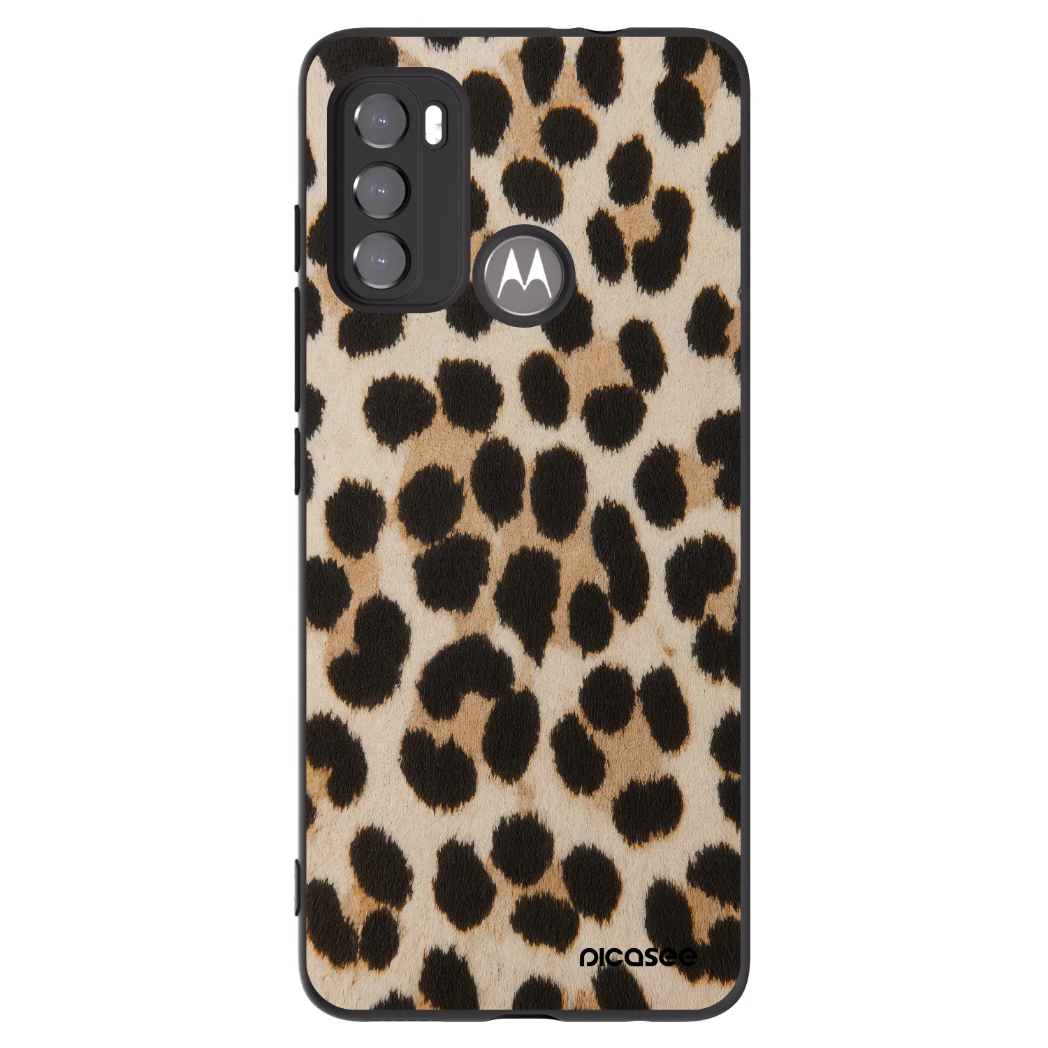 Picasee silikónový čierny obal pre Motorola Moto G60 - Brown Tiger