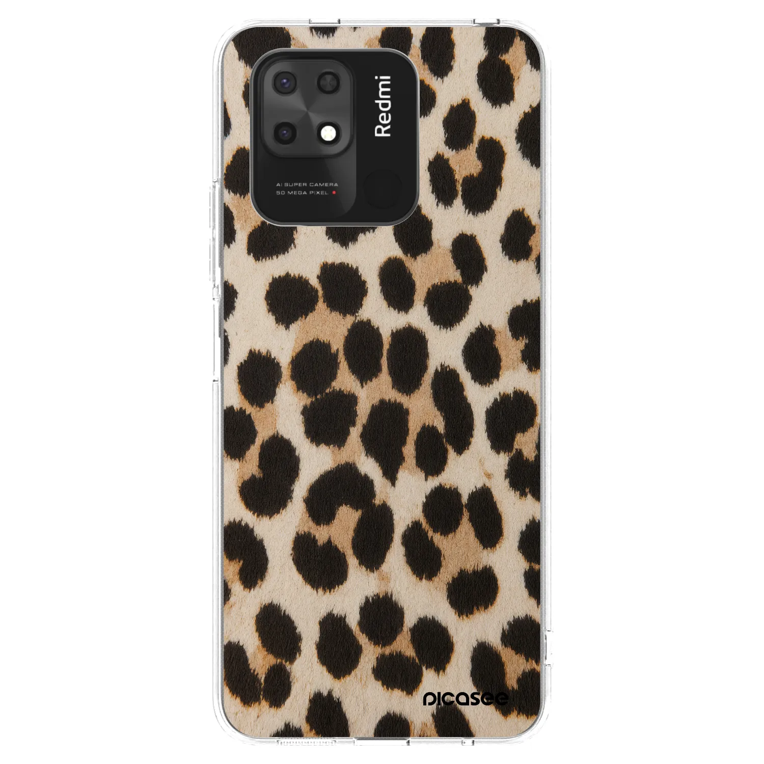 Silikónový prehľadný obal pre Xiaomi Redmi 10C - Brown Tiger