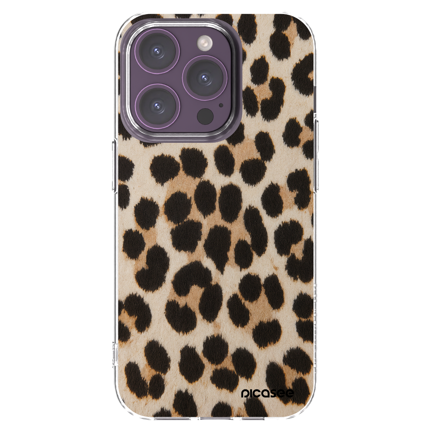 Silikónový prehľadný obal pre Apple iPhone 14 Pro - Brown Tiger