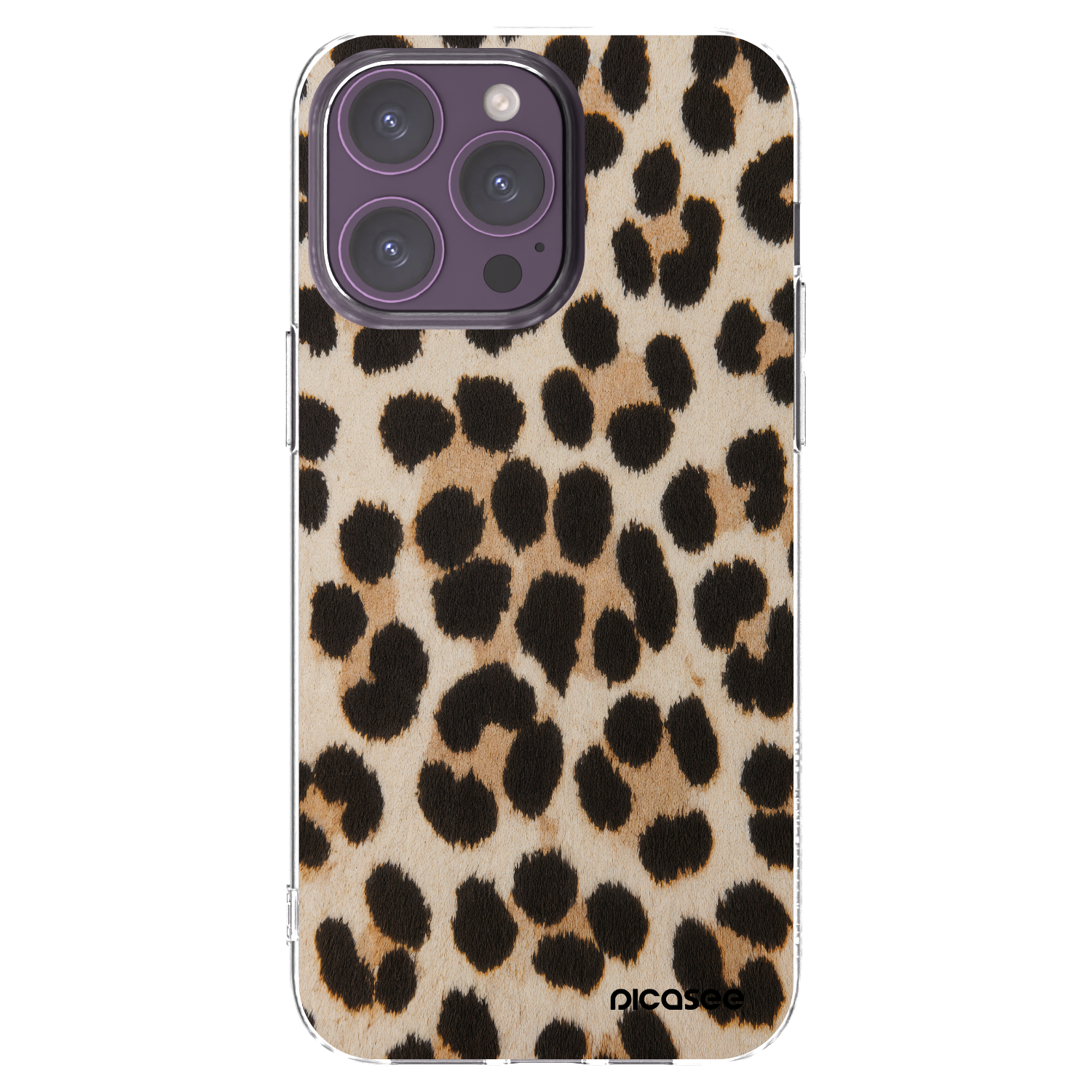 Picasee silikónový prehľadný obal pre Apple iPhone 14 Pro Max - Brown Tiger