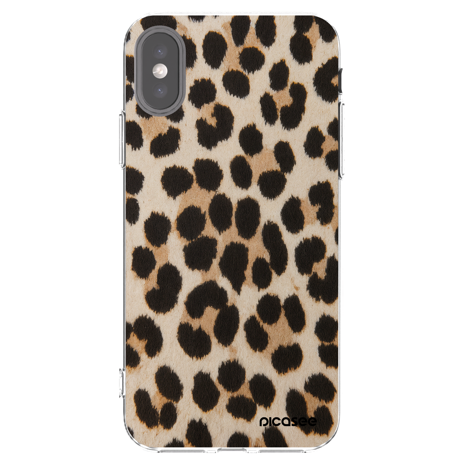 Picasee silikónový prehľadný obal pre Apple iPhone X/XS - Brown Tiger