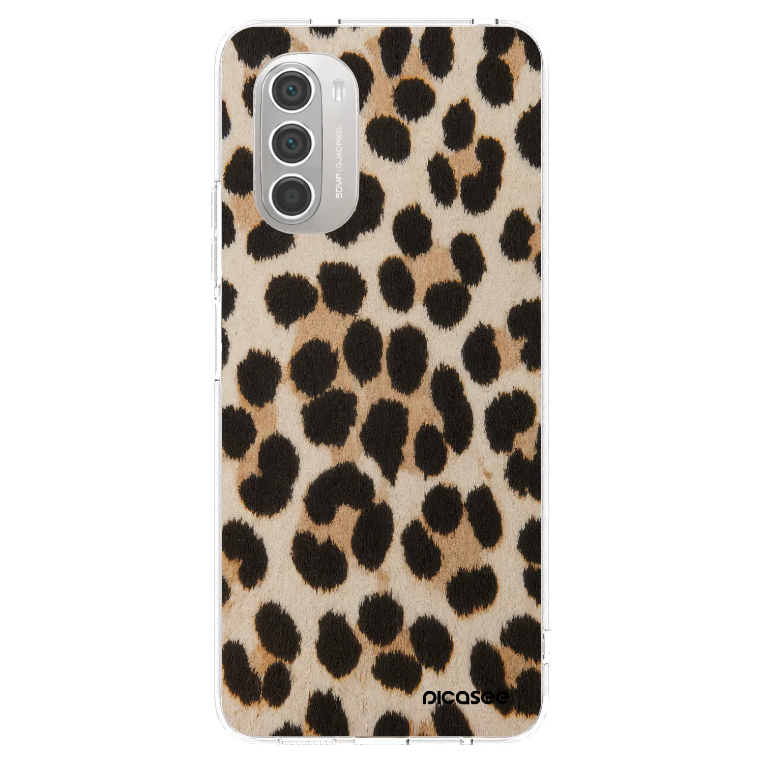 Picasee silikónový prehľadný obal pre Motorola Moto G51 - Brown Tiger
