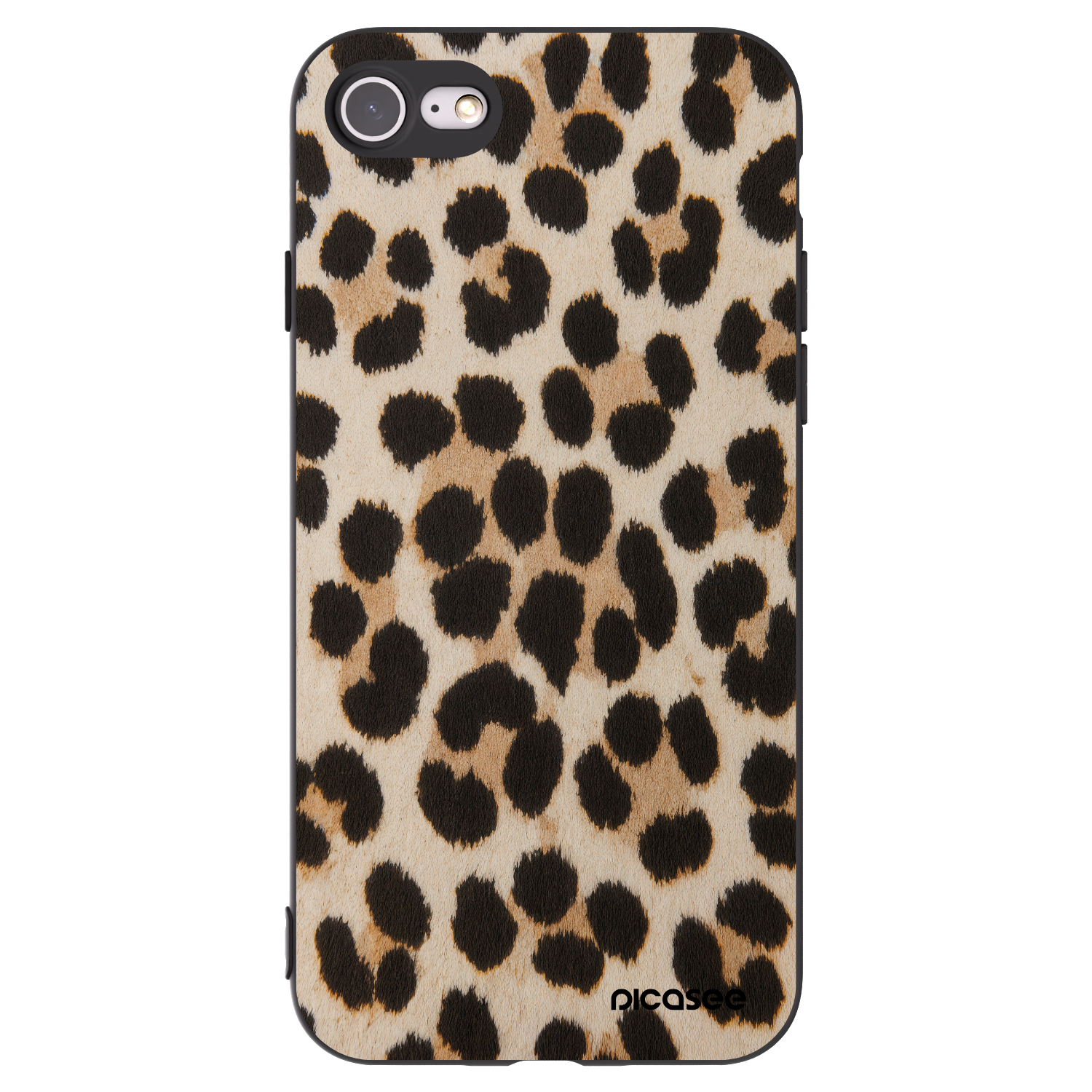 Picasee silikónový čierny obal pre Apple iPhone 8 - Brown Tiger