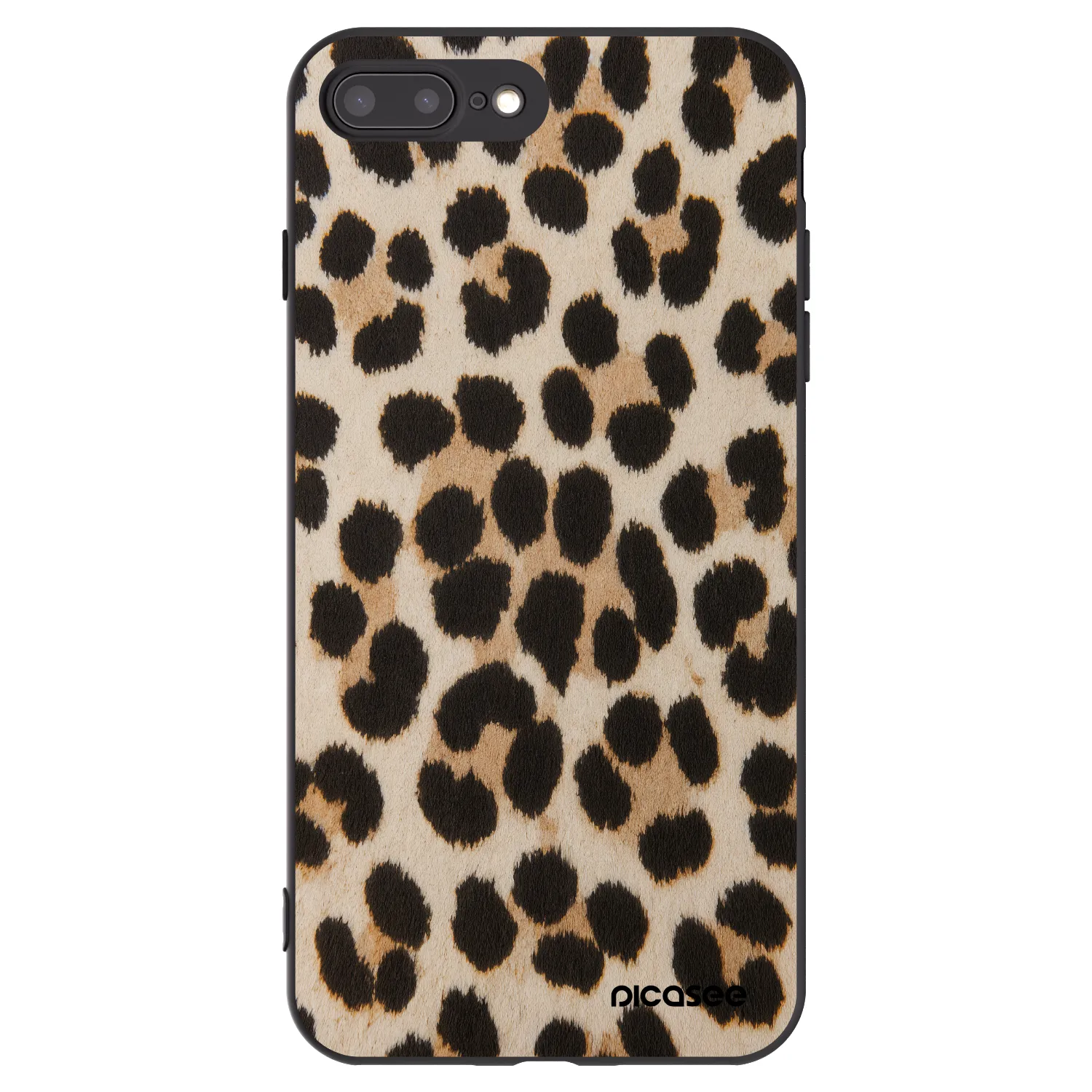 Picasee silikónový čierny obal pre Apple iPhone 8 Plus - Brown Tiger