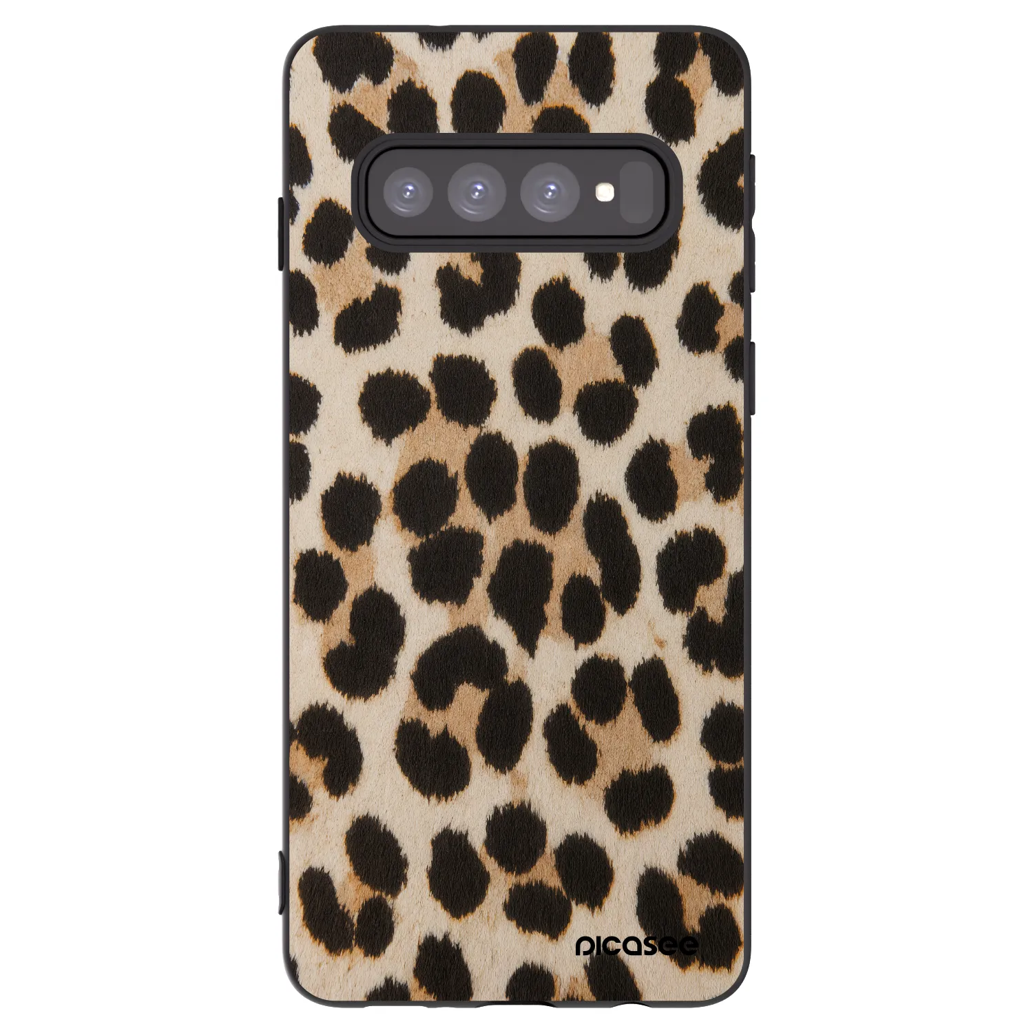 Picasee silikónový čierny obal pre Samsung Galaxy S10 G973 - Brown Tiger