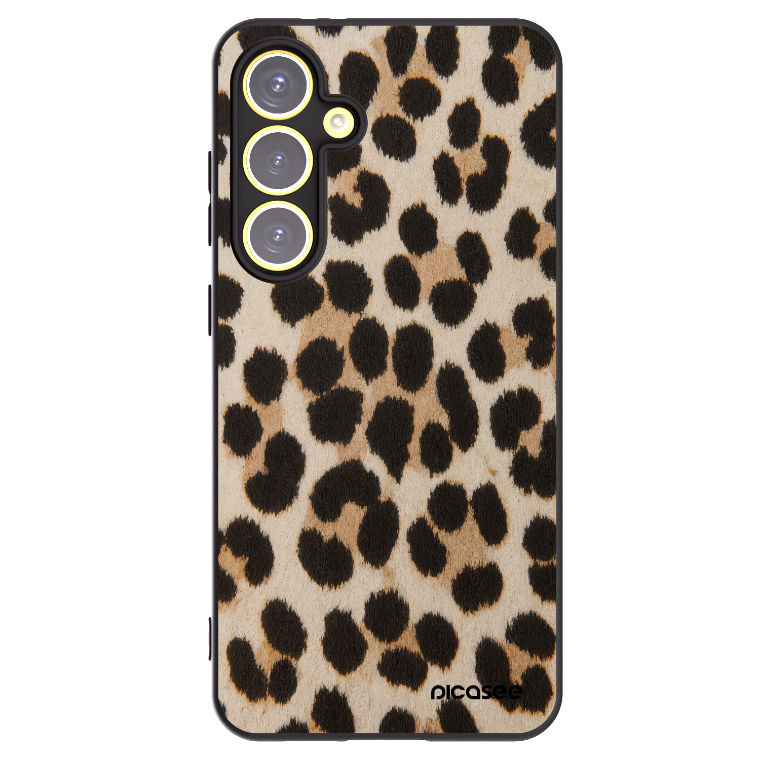 Picasee silikónový čierny obal pre Samsung Galaxy S24 FE S721B - Brown Tiger