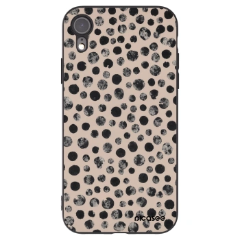 Picasee silikónový čierny obal pre Apple iPhone XR - Dots