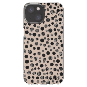 Picasee silikónový prehľadný obal pre Apple iPhone 15 - Dots