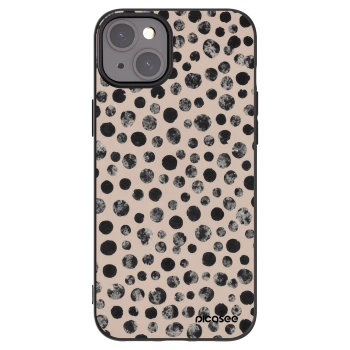 Picasee silikónový čierny obal pre Apple iPhone 15 Plus - Dots