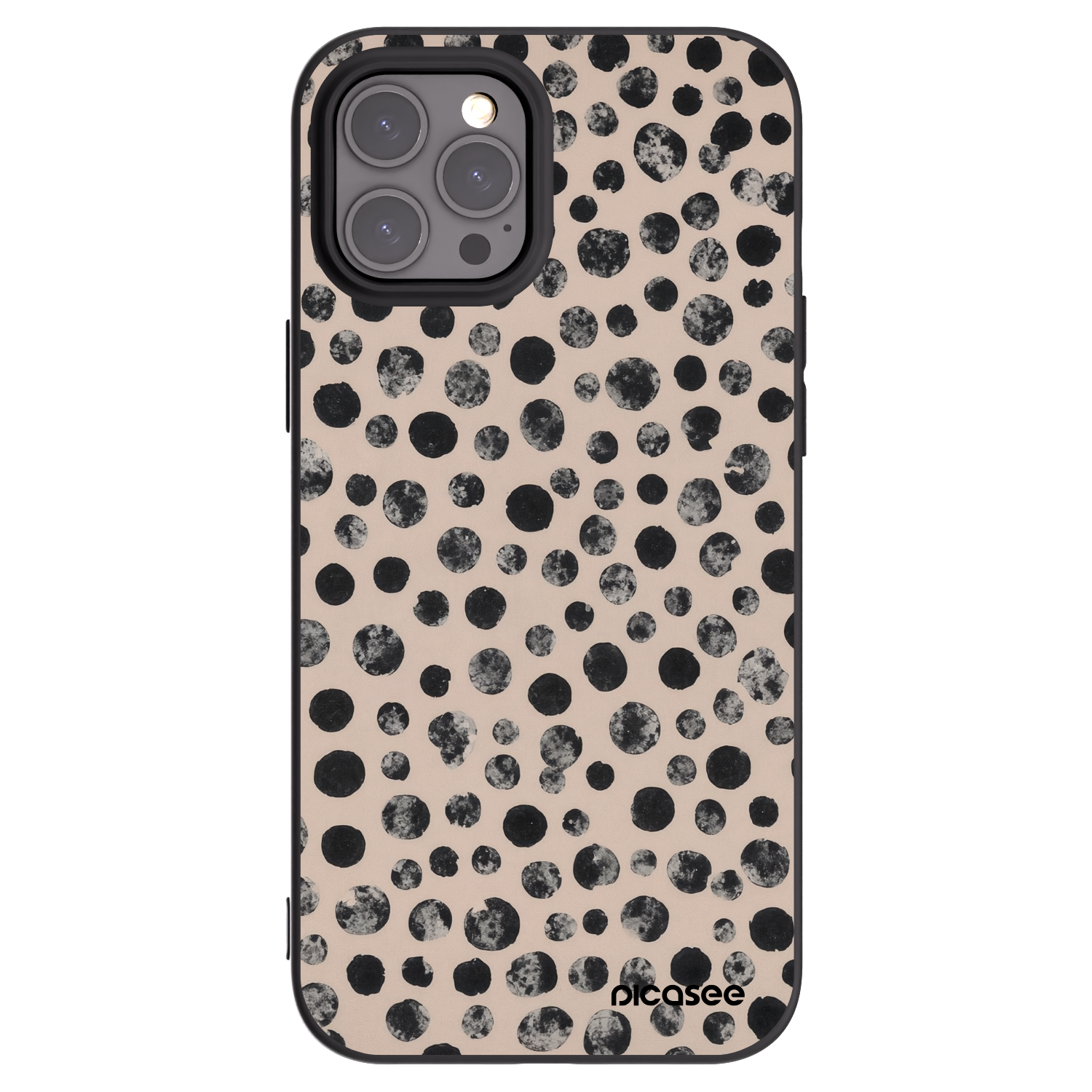 Silikónový čierny obal pre Apple iPhone 12 Pro Max - Dots