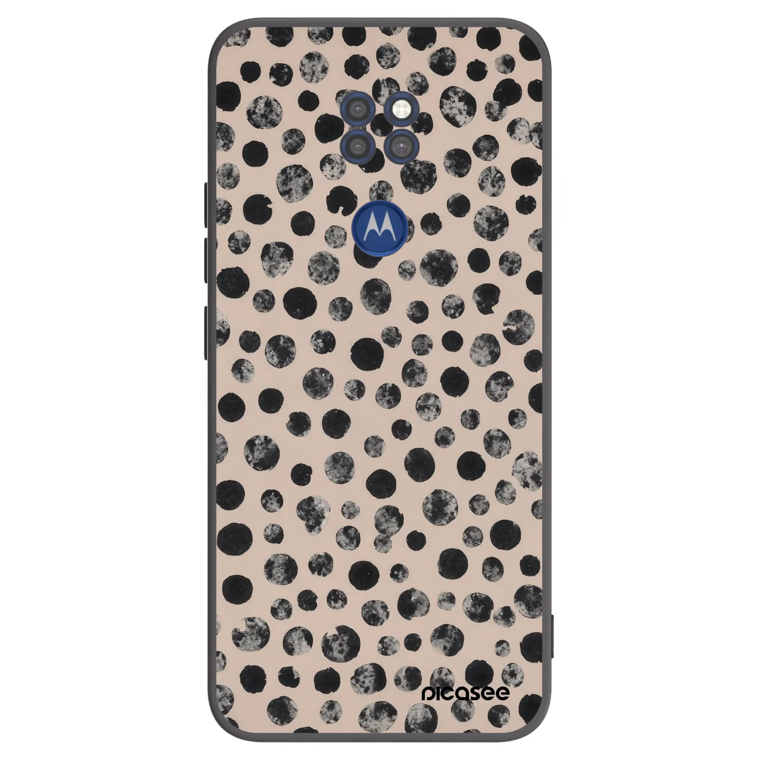 Picasee silikónový čierny obal pre Motorola Moto G9 Play - Dots