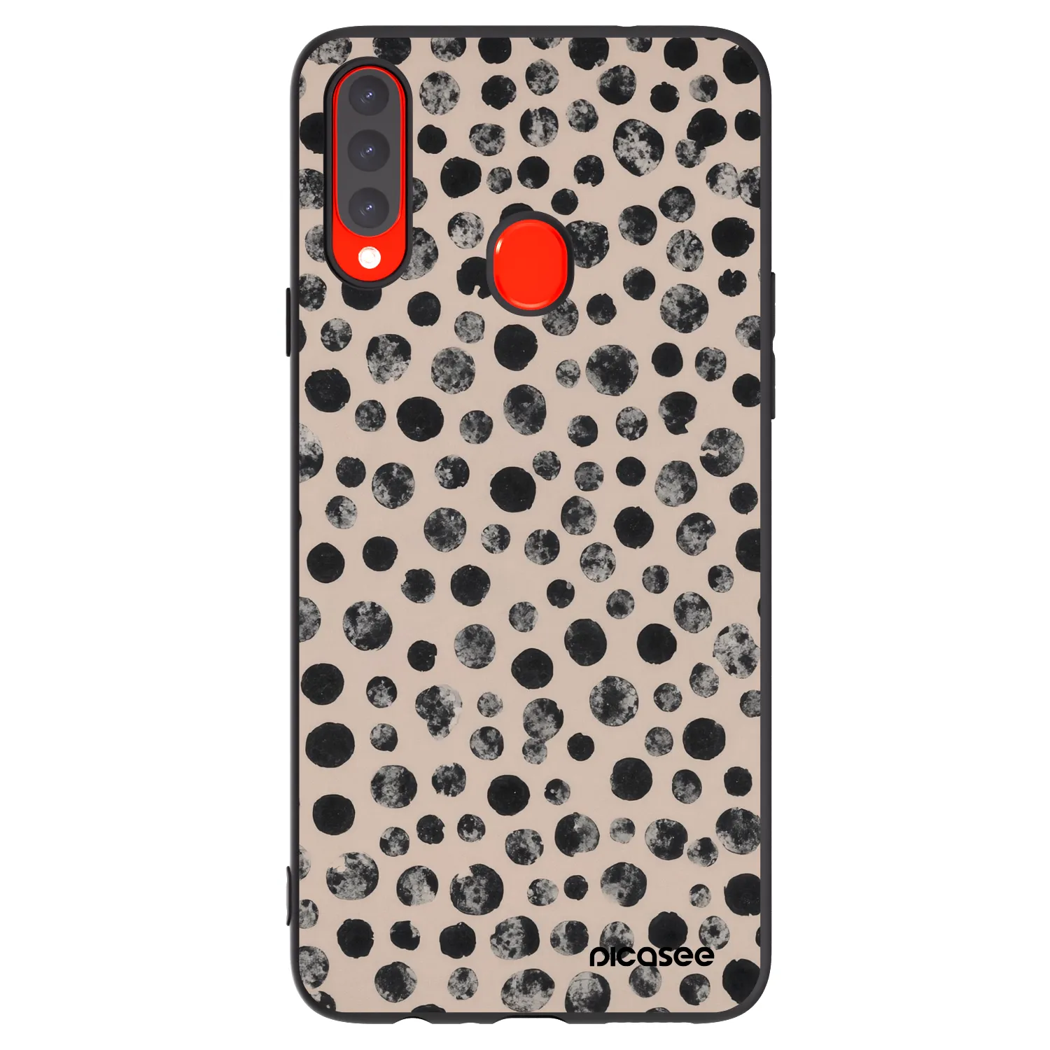 Picasee silikónový čierny obal pre Samsung Galaxy A20s - Dots